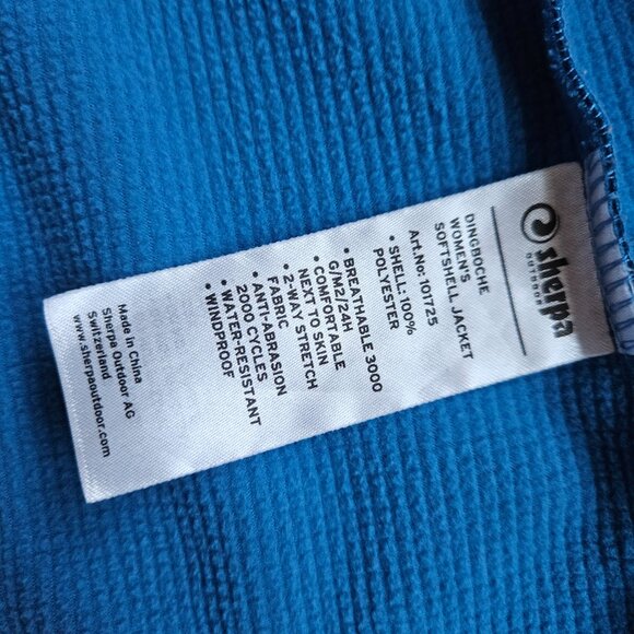 Sherpa Outdoor Switzerland blue women's fleece lined rain jacket size small - Picture 3 of 12